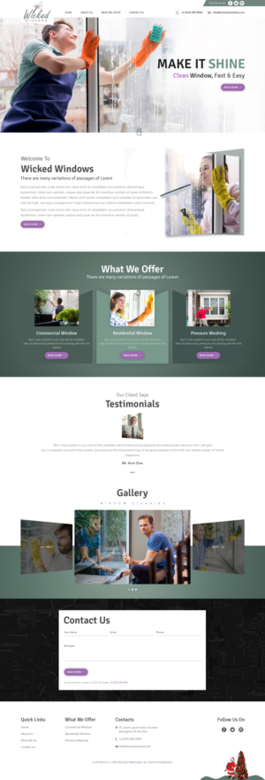 Web Design par sai.designer87 pour Wicked Windows, LLC | Design #23245354