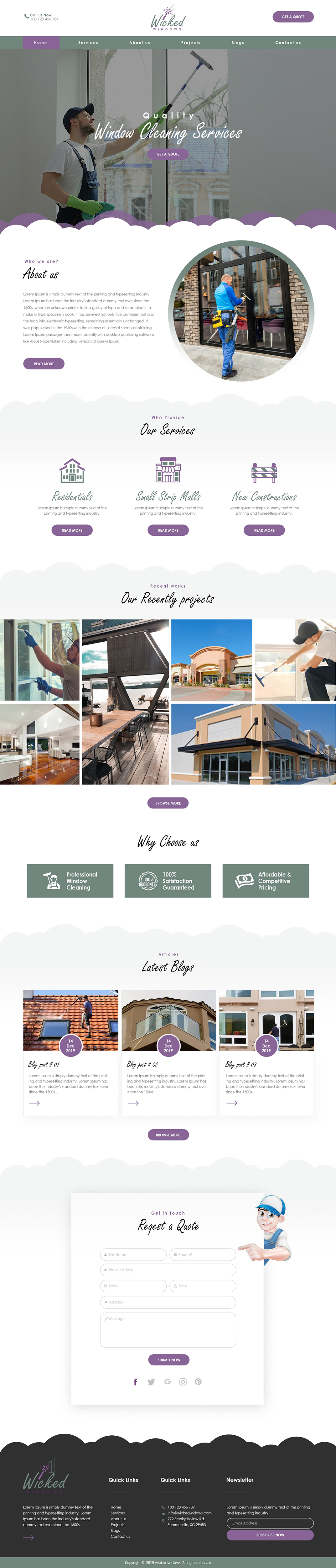 Web Design by bdesigner9 for Wicked Windows, LLC | Design #23254919