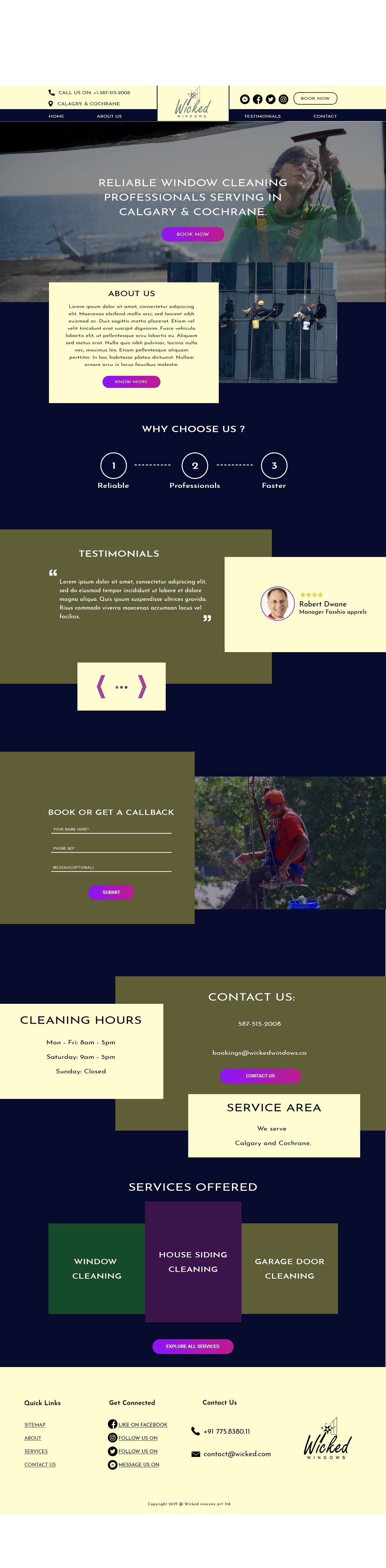 Web Design par Designtiel pour Wicked Windows, LLC | Design #23277320