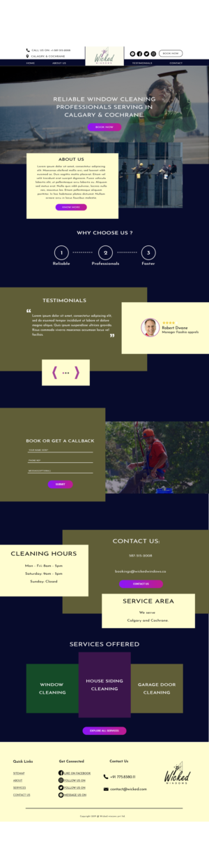 Web Design par Designtiel pour Wicked Windows, LLC | Design : #23356434