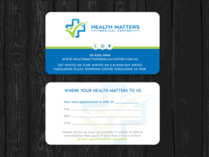 Business Card Design by Tripti Ranjan Gain for Health Matters Medical Centre | Design: #23246534