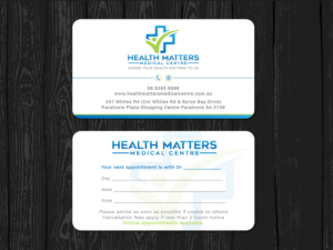Business Card Design by Tripti Ranjan Gain for Health Matters Medical Centre | Design: #23246535