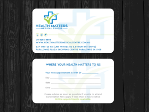 Business Card Design by Tripti Ranjan Gain for Health Matters Medical Centre | Design: #23246537