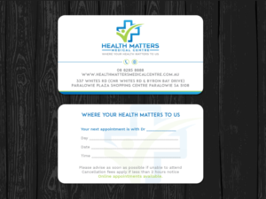 Business Card Design by Tripti Ranjan Gain for Health Matters Medical Centre | Design: #23246543