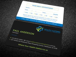 Business Card Design by Tripti Ranjan Gain for Health Matters Medical Centre | Design: #23248659