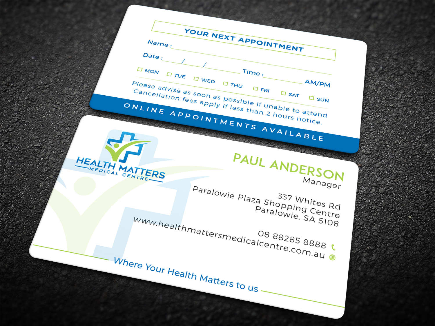 Business Card Design by Tripti Ranjan Gain for Health Matters Medical Centre | Design #23248667
