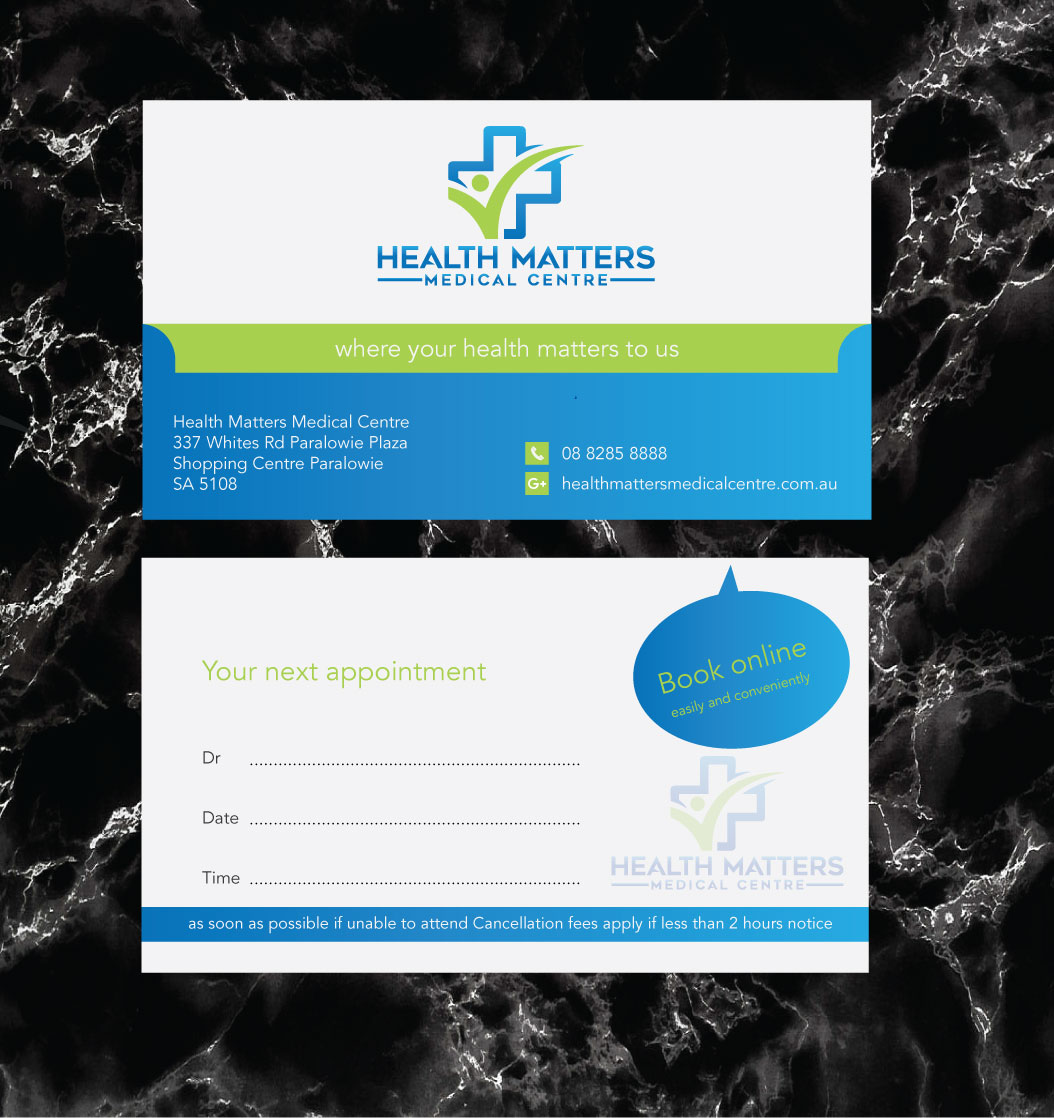 Business Card Design by zumur 2 for Health Matters Medical Centre | Design #23243540