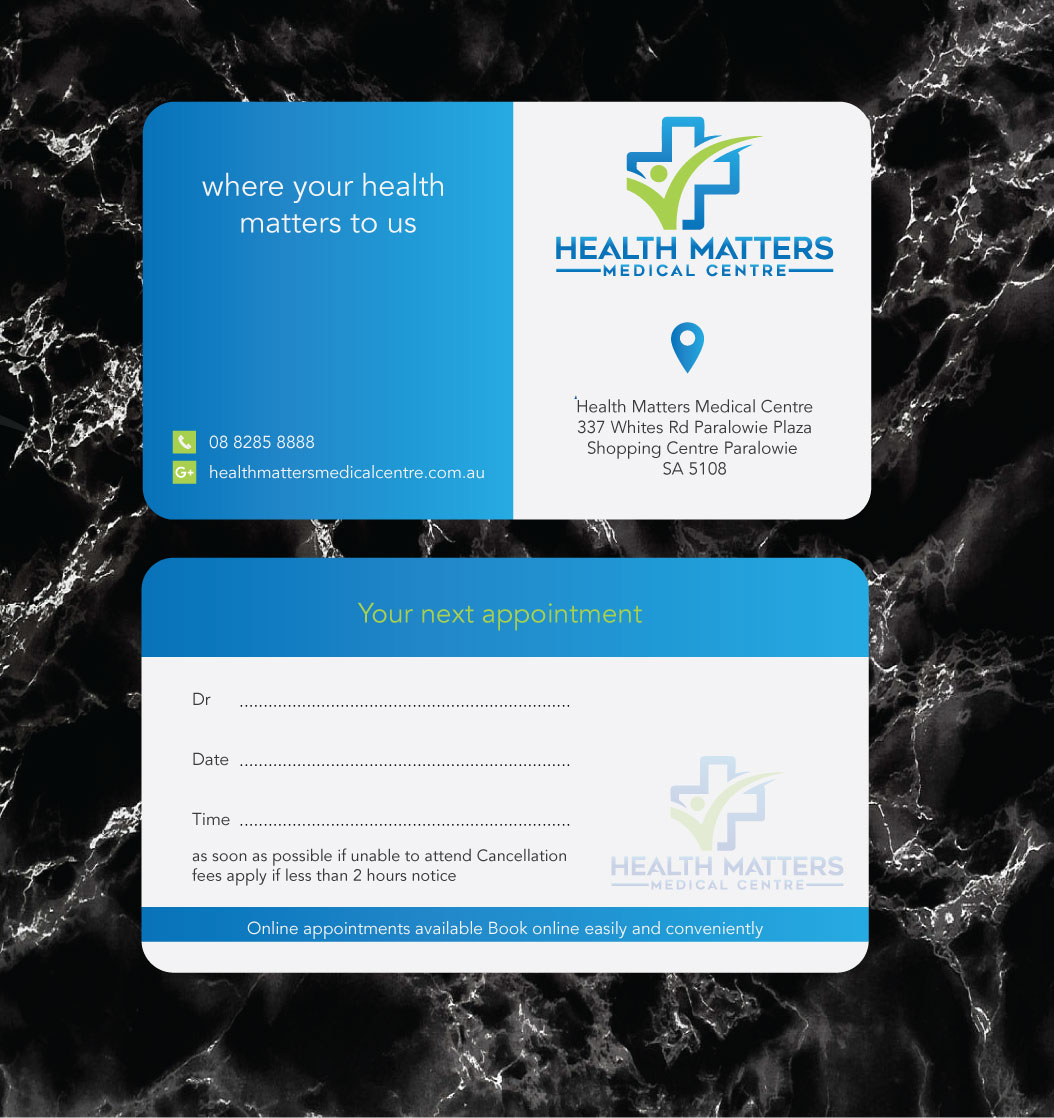 Diseño de Tarjeta de Presentación por zumur 2 para Health Matters Medical Centre | Diseño #23243583