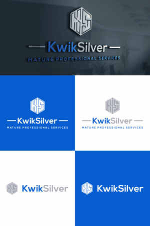 KwikSilver (is the brand). I would like a version with just the brand and another with the tag (Mature Professional Services) | Logo Design by ZiangArt_Studio