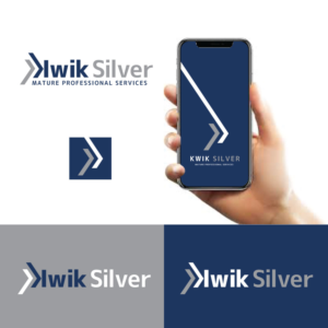 KwikSilver (is the brand). I would like a version with just the brand and another with the tag (Mature Professional Services) | Diseño de Logo por Rii