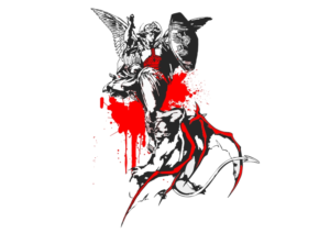 Good Overcomes Evil/Angels Vs Demons  | T-Shirt-Design von Amduat Design