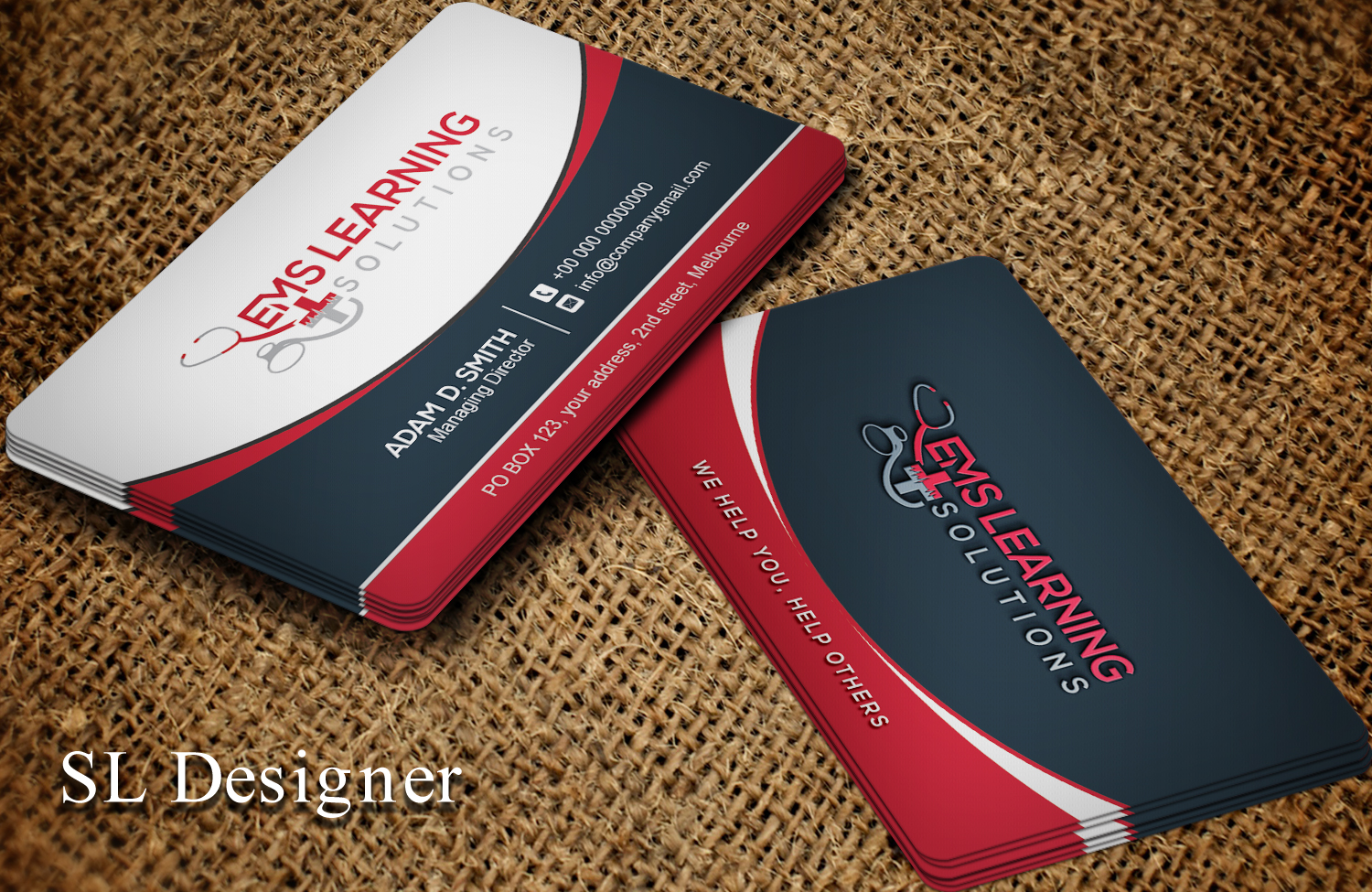 Business Card Design by SL Designer for EMS Learning Solutions | Design #23258851
