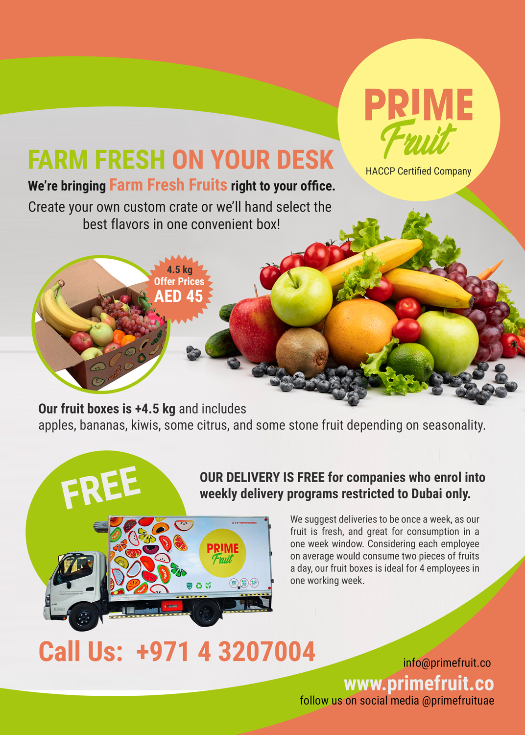 Flyer Design by uk for Prime International Fruit LLC | Design #23256823