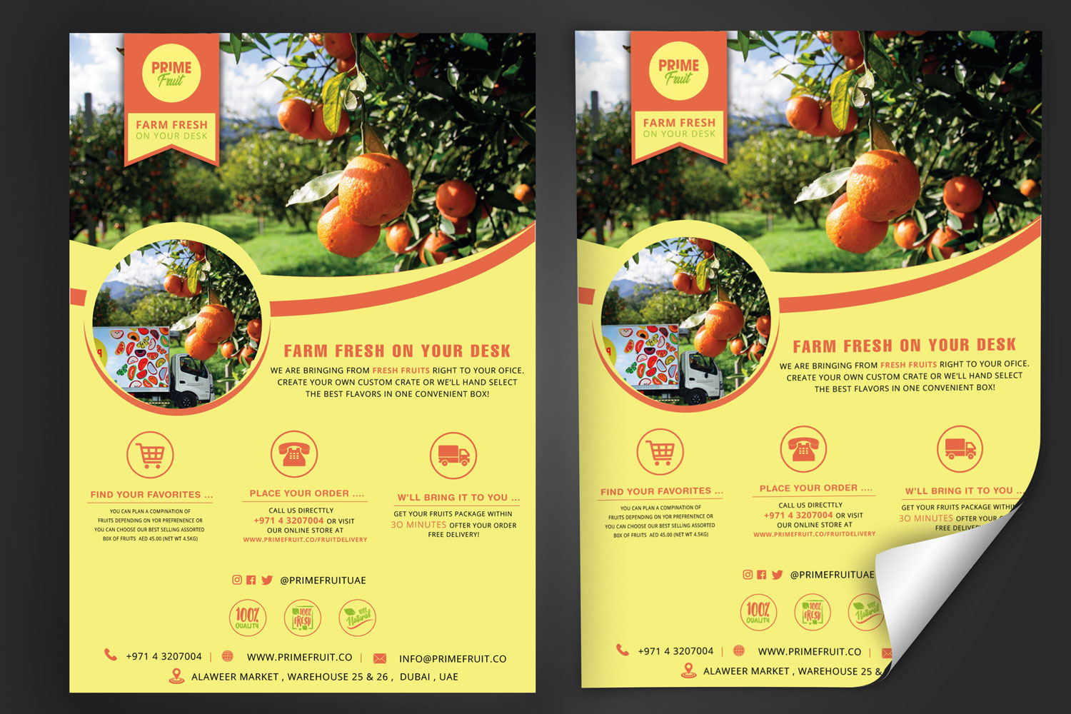 Flyer Design by CreativeFeather for Prime International Fruit LLC | Design #23286887