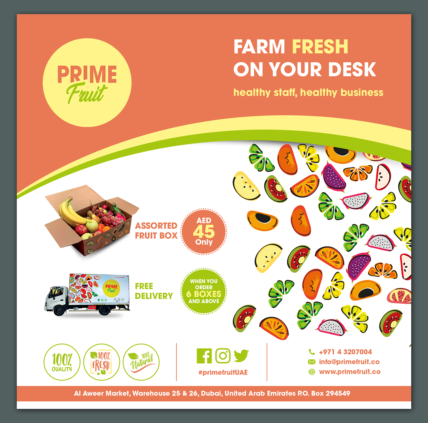 Flyer Design by BLUE WINGS for Prime International Fruit LLC | Design #23322857