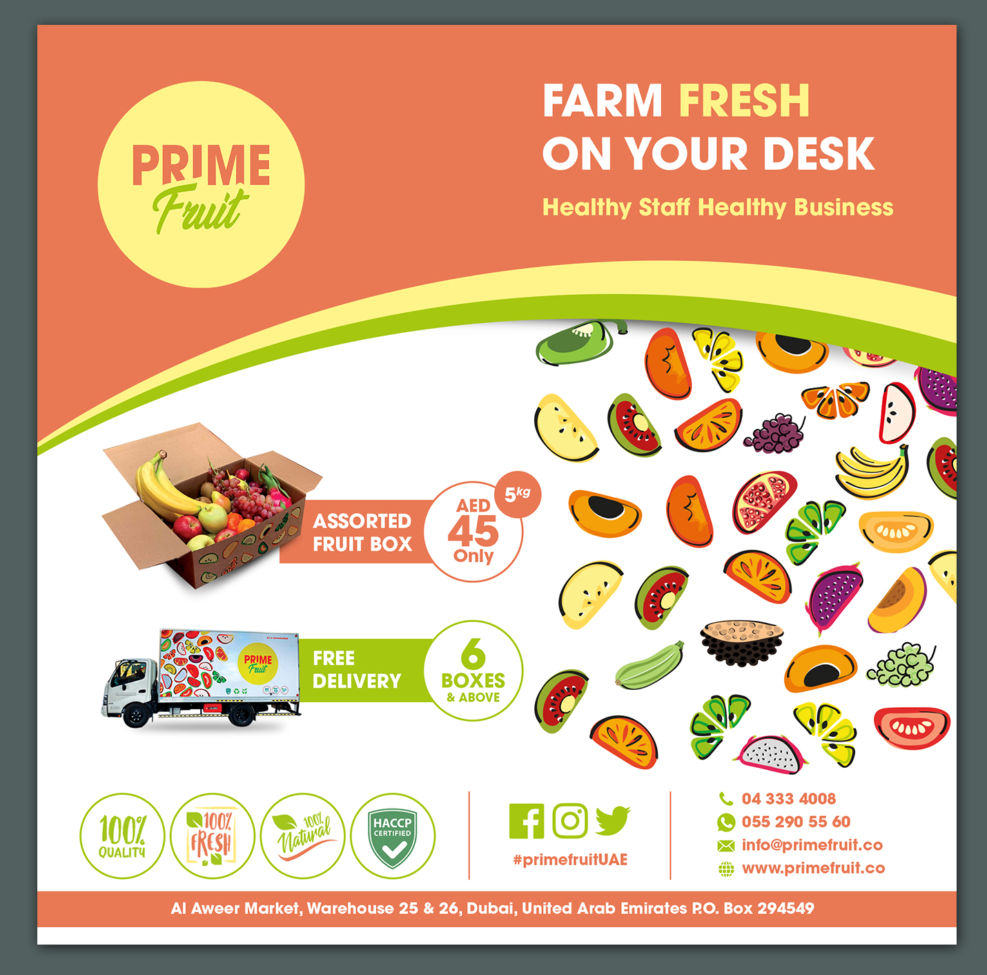 Design de Flyer par BLUE WINGS pour Prime International Fruit LLC | Design #23324545