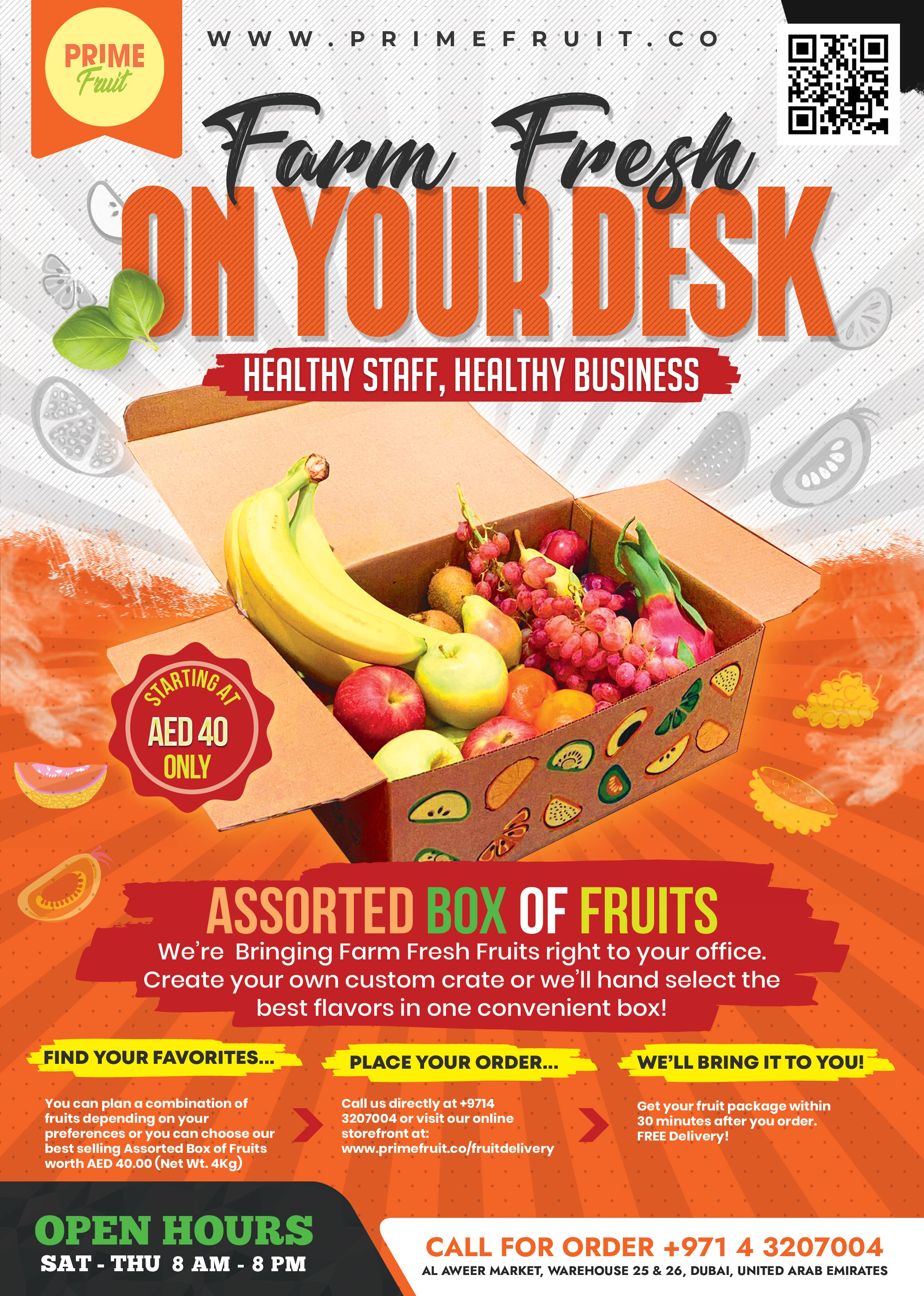 Flyer Design by HeshanKavinda for Prime International Fruit LLC | Design #23257958