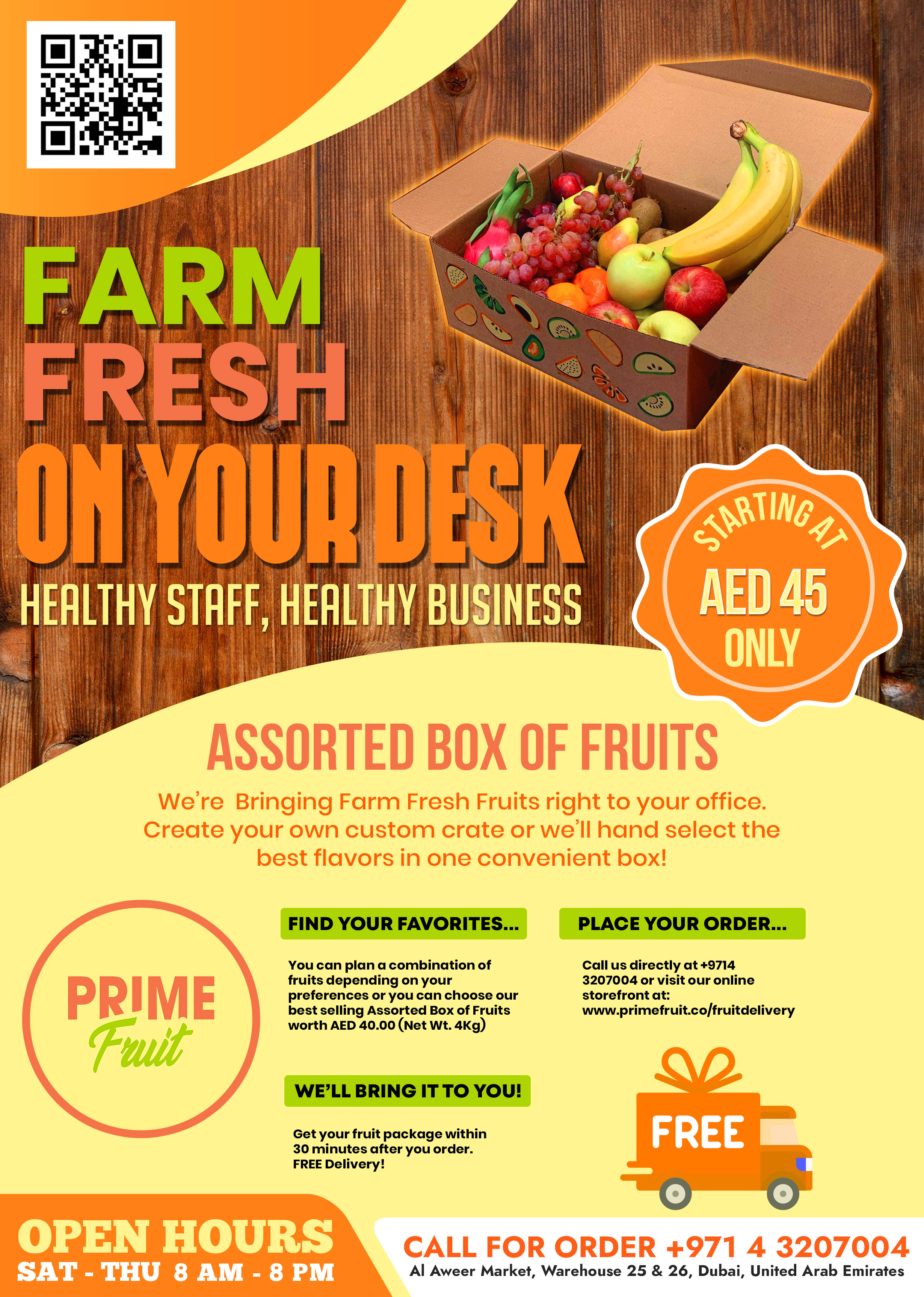Flyer Design by HeshanKavinda for Prime International Fruit LLC | Design #23265980
