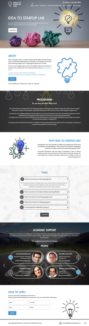 Web Design par pb pour Indian School of Business | Design : #23266365