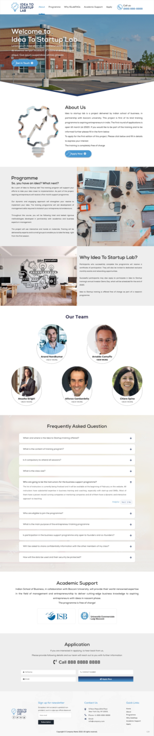 Web Design par pb pour Indian School of Business | Design : #23266368