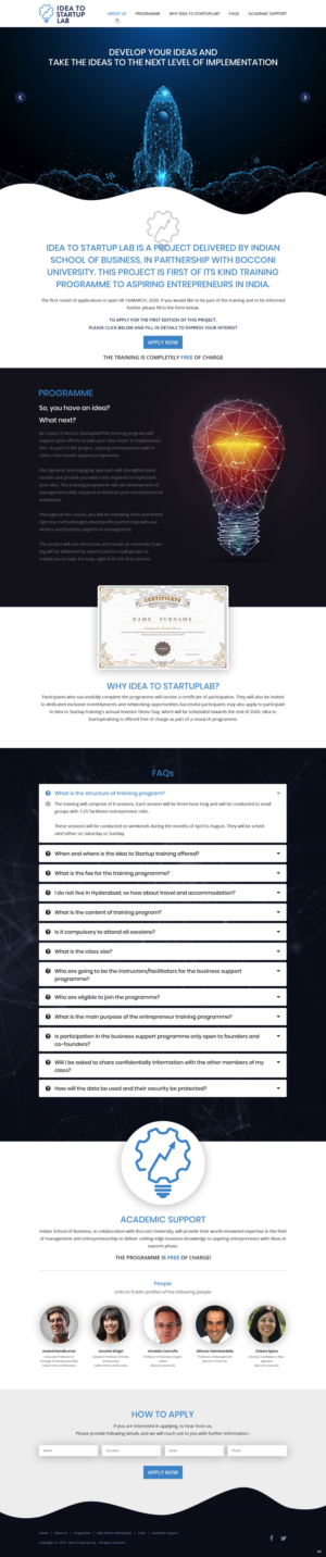 Web Design par pb pour Indian School of Business | Design : #23266380