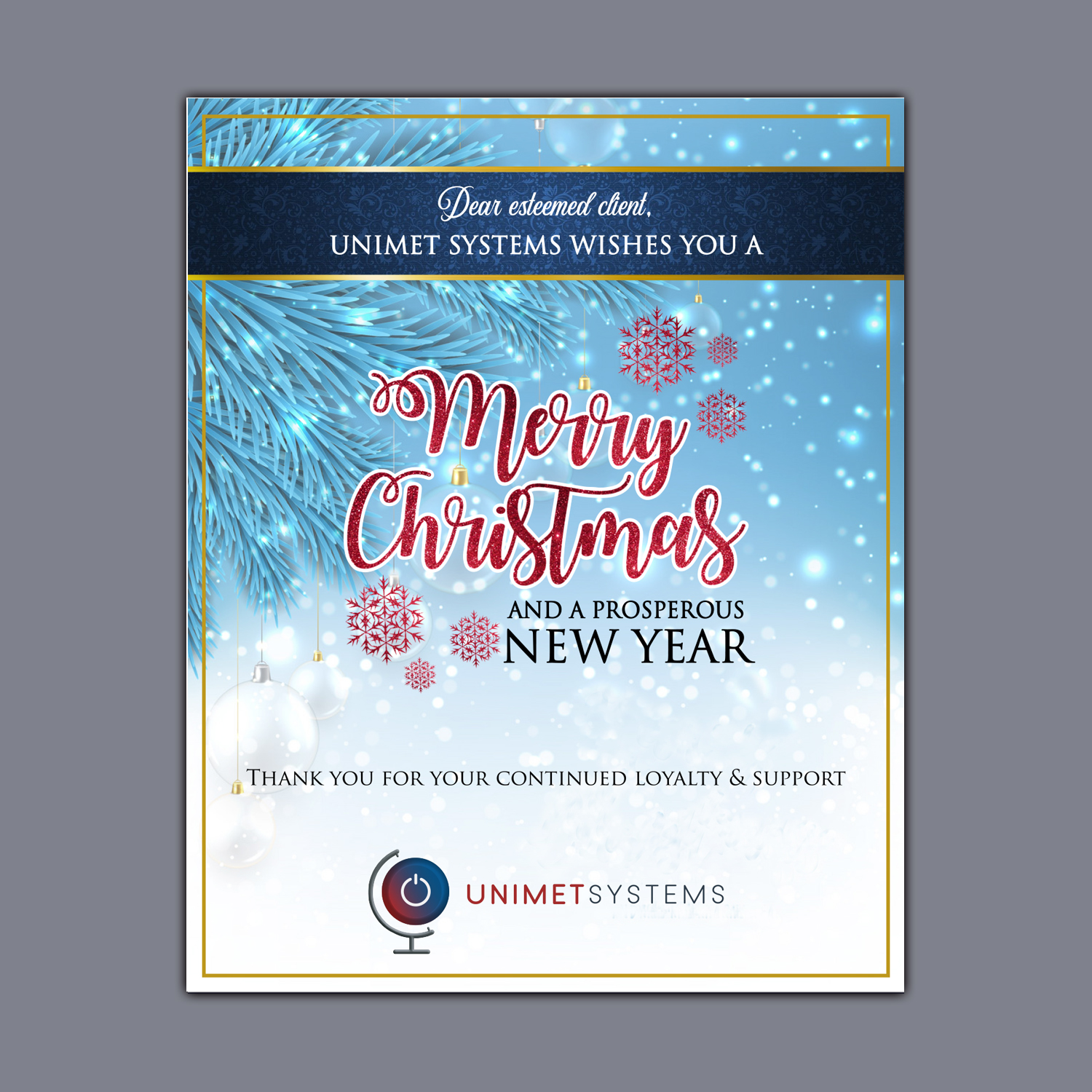 Greeting Card Design by paulkanjosh for Unimet Systems (Pty) Ltd | Design #23288518