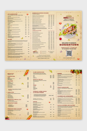 Menu Design by debdesign for HDG1 LLC  T/A  Hogback Deli | Design: #26511447