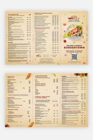 Menu Design by debdesign for HDG1 LLC  T/A  Hogback Deli | Design: #26817268