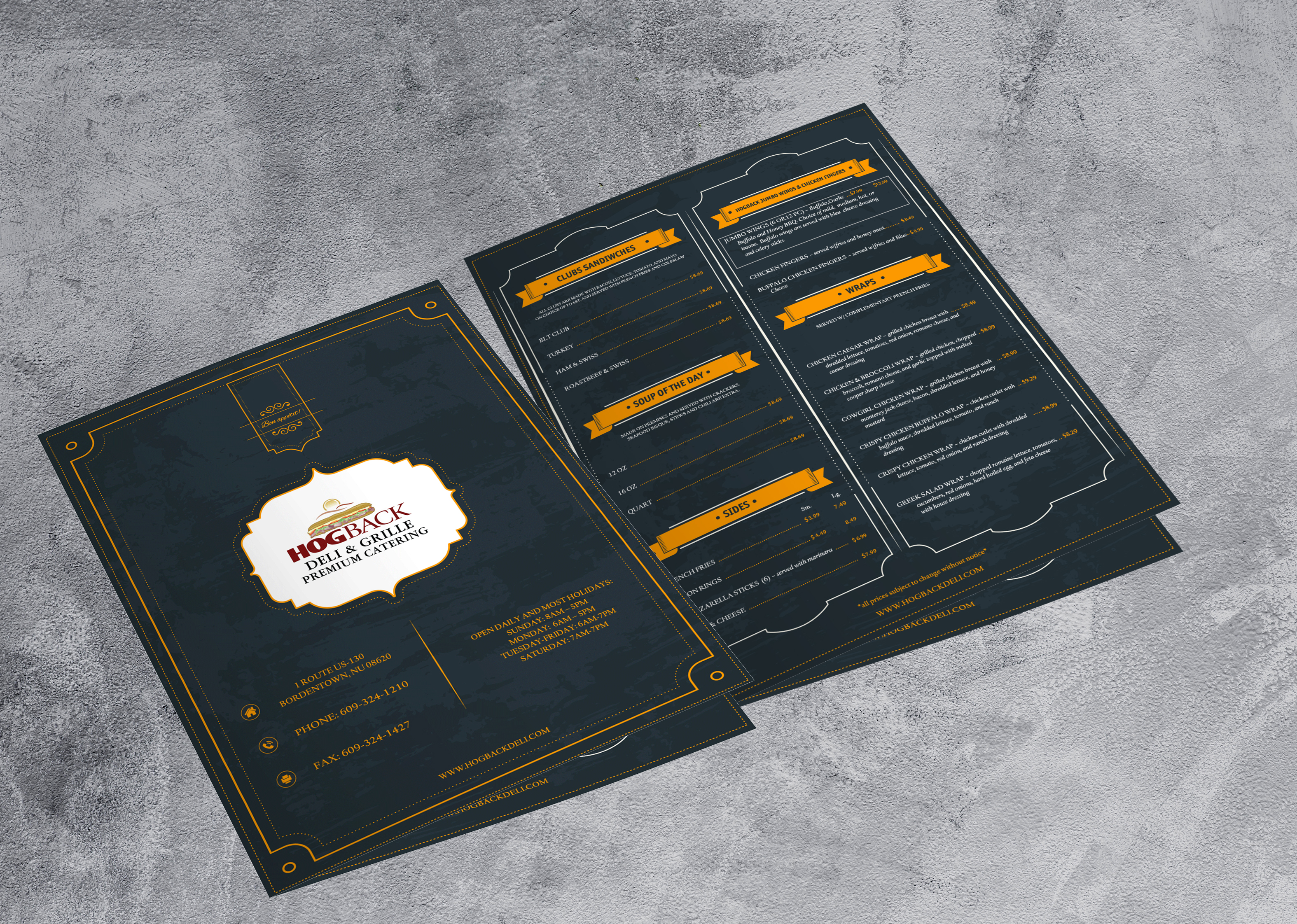 Design de Menu par creative logo maker pour HDG1 LLC  T/A  Hogback Deli | Design #23271732