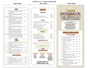 Menu Design by jmsgraphicdesign for HDG1 LLC  T/A  Hogback Deli | Design #23489115