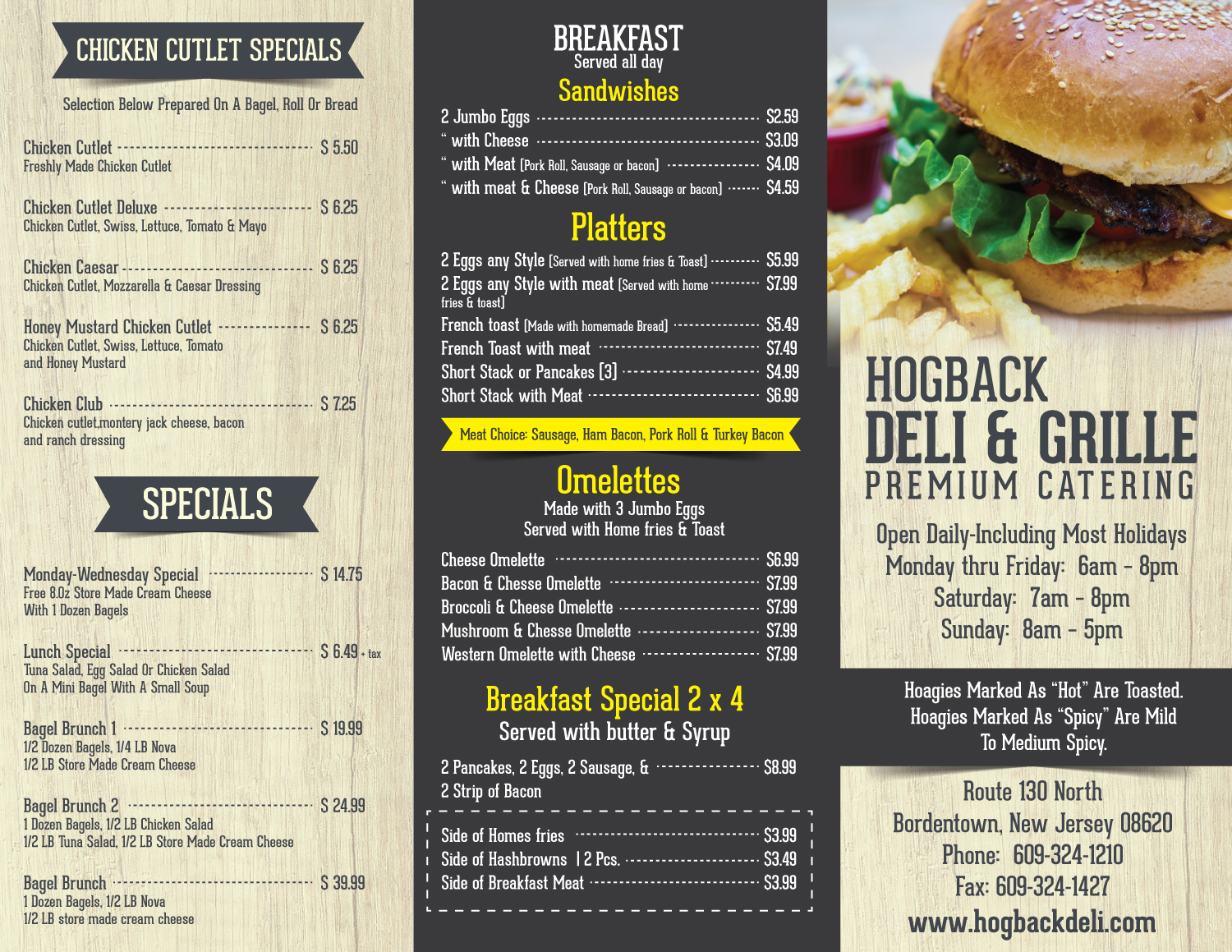 Diseño de Menú por Fusionex Studio para HDG1 LLC  T/A  Hogback Deli | Diseño #23295636
