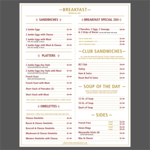 Menu Design by cristian lee for HDG1 LLC  T/A  Hogback Deli | Design: #23278977