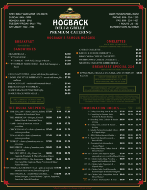 Menu Design by Kreative Destiny for HDG1 LLC  T/A  Hogback Deli | Design: #23495483