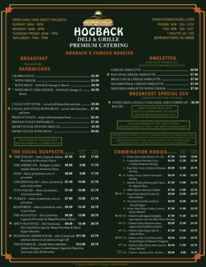 Menu Design by Kreative Destiny for HDG1 LLC  T/A  Hogback Deli | Design: #23530619