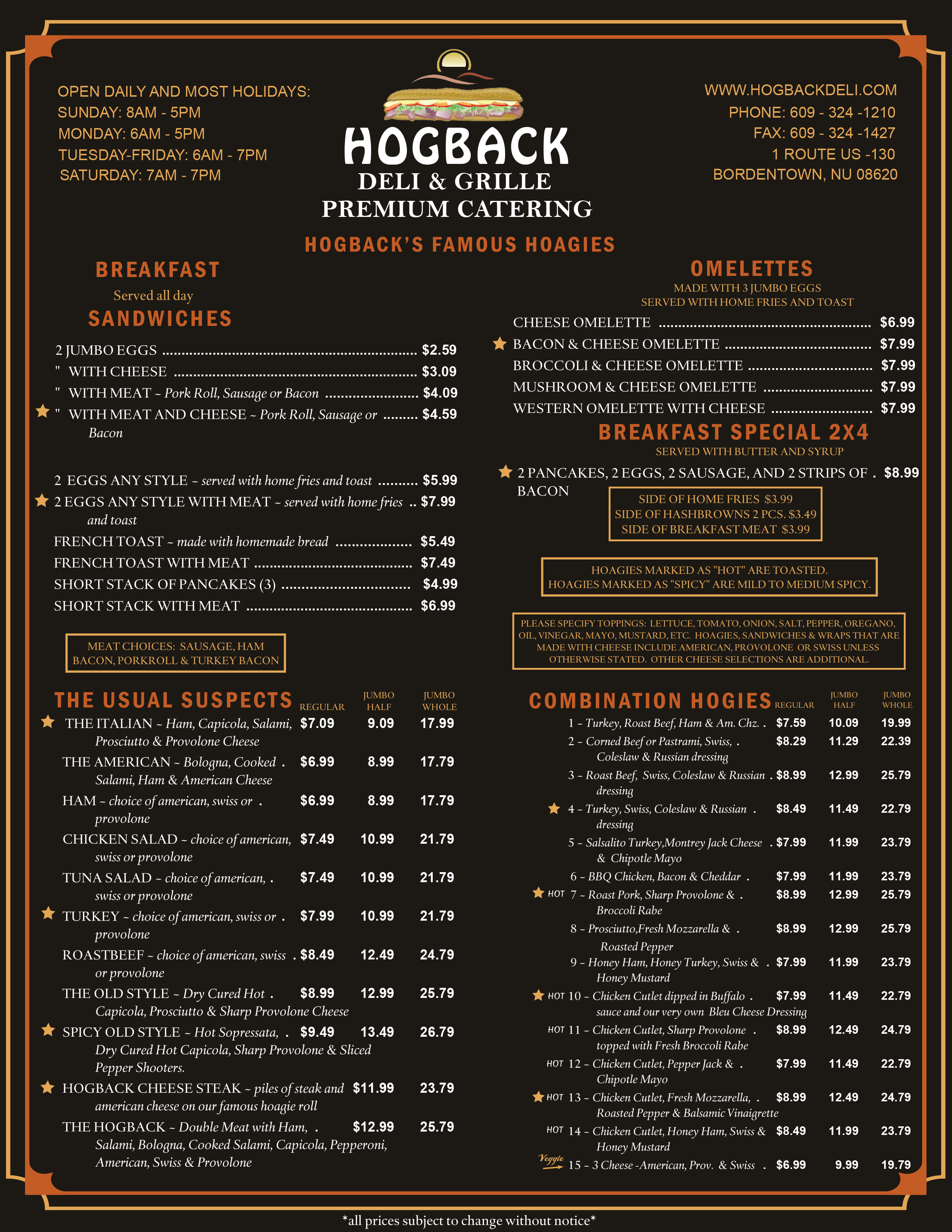 Menu Design by Kreative Destiny for HDG1 LLC  T/A  Hogback Deli | Design #23530623