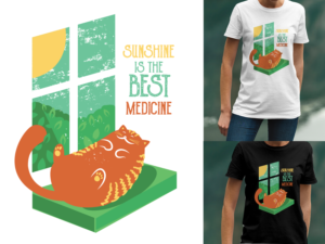 Pets Enjoying the arrival of Spring | T-shirt Design by MNM