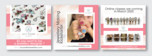 Instagram adverts for international jewellery making school | Graphic Design by desainerd