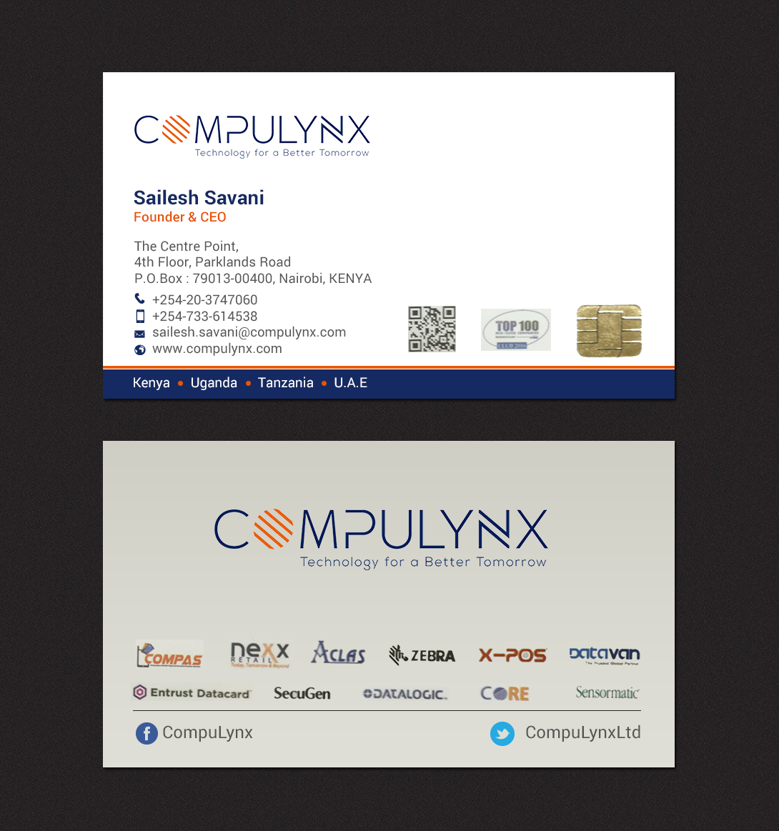 Visitenkarten-Design von chandrayaan.creative für COMPULYNX LTD | Design #23276929