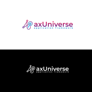 we want to have a graphical sign on the left hand side of the logo and some text " axUniverse application framework" on the right hand side of the logo.  the color chosen should work in color and black and white. the dimension should have a ratio of 4,5:1  - like 450mm *100mm | Design de Logo par Graphic Bricks