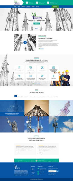 WordPress WEB DESIGN & CODING for www.m-towers.com Wireless Tower Contruction  | Web-Design von pentaxial