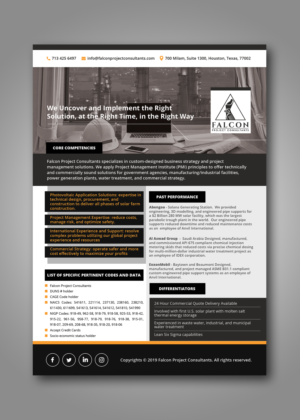 Capability Statement for Consulting firm to effectively market skills to Government buyers and pr... | Flyer-Design von Nightmist