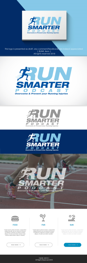 The Run Smarter Podcast - Overcome & Prevent your running injuries | Logo Design by Kim Ji