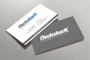Business Cards for Tech Company - iTechshark | Business Card Design by Uttom 2