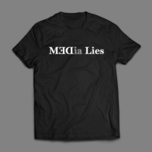 Political Tee shirt design to say that the left wing media and the Democrat party are one in Lying | T-shirt Design by eikwox