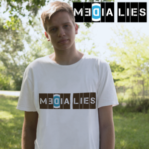 Political Tee shirt design to say that the left wing media and the Democrat party are one in Lying | Diseño de Camiseta por nicholash