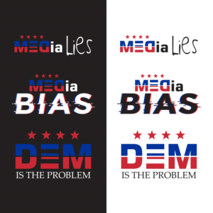 Political Tee shirt design to say that the left wing media and the Democrat party are one in Lying