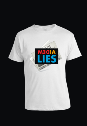 Political Tee shirt design to say that the left wing media and the Democrat party are one in Lying | T-shirt Design by jancon 2