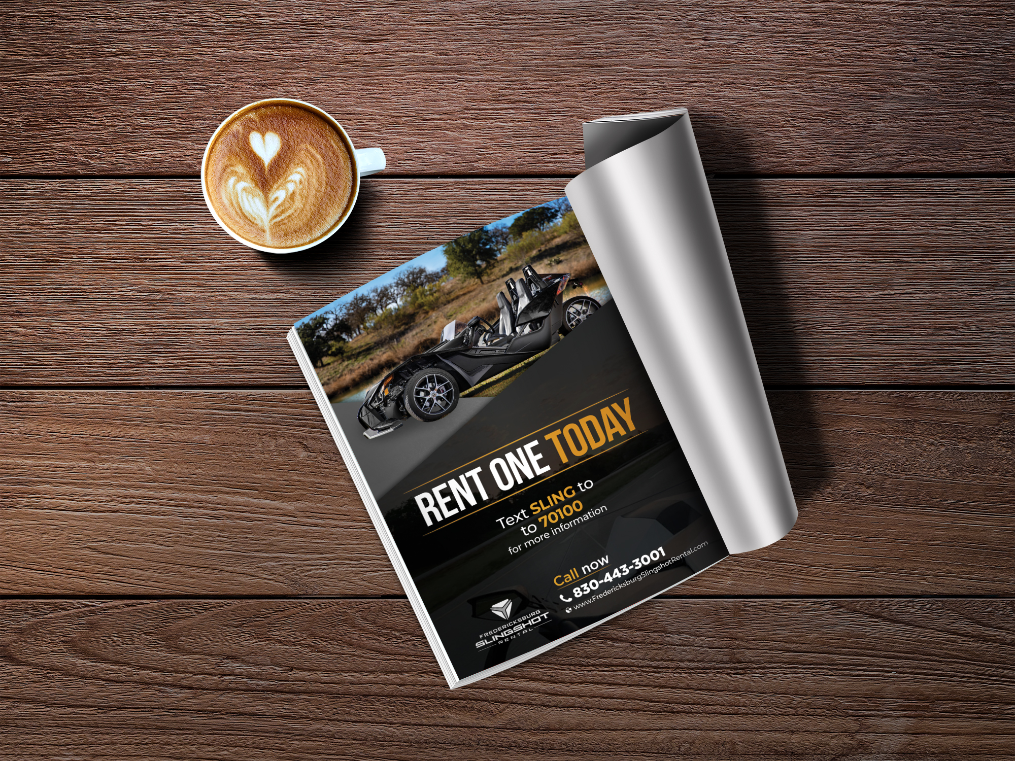 Magazine Design by debdesign for Houston Slingshot Rental | Design #23322633