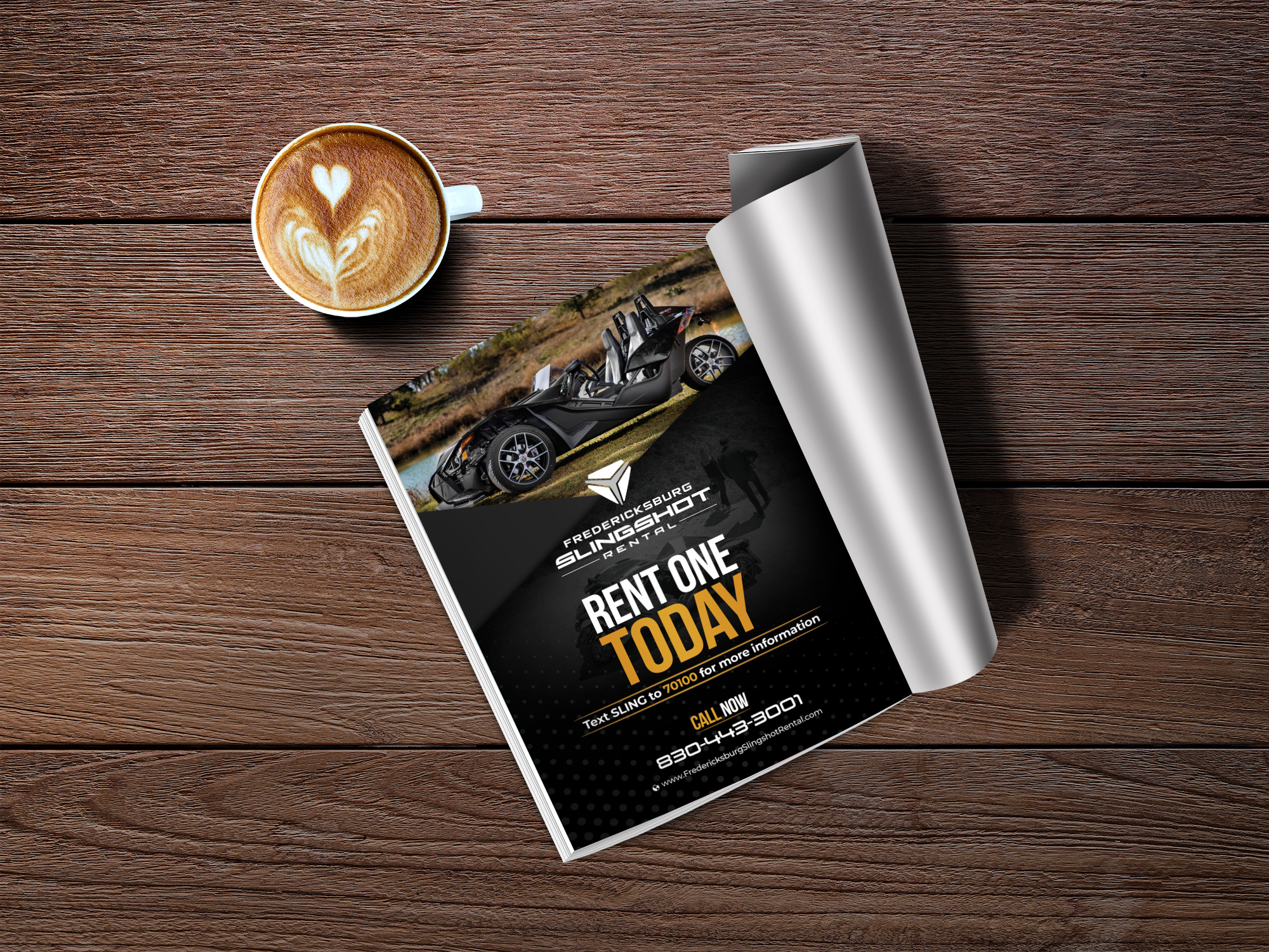 Magazine Design by debdesign for Houston Slingshot Rental | Design #23322643