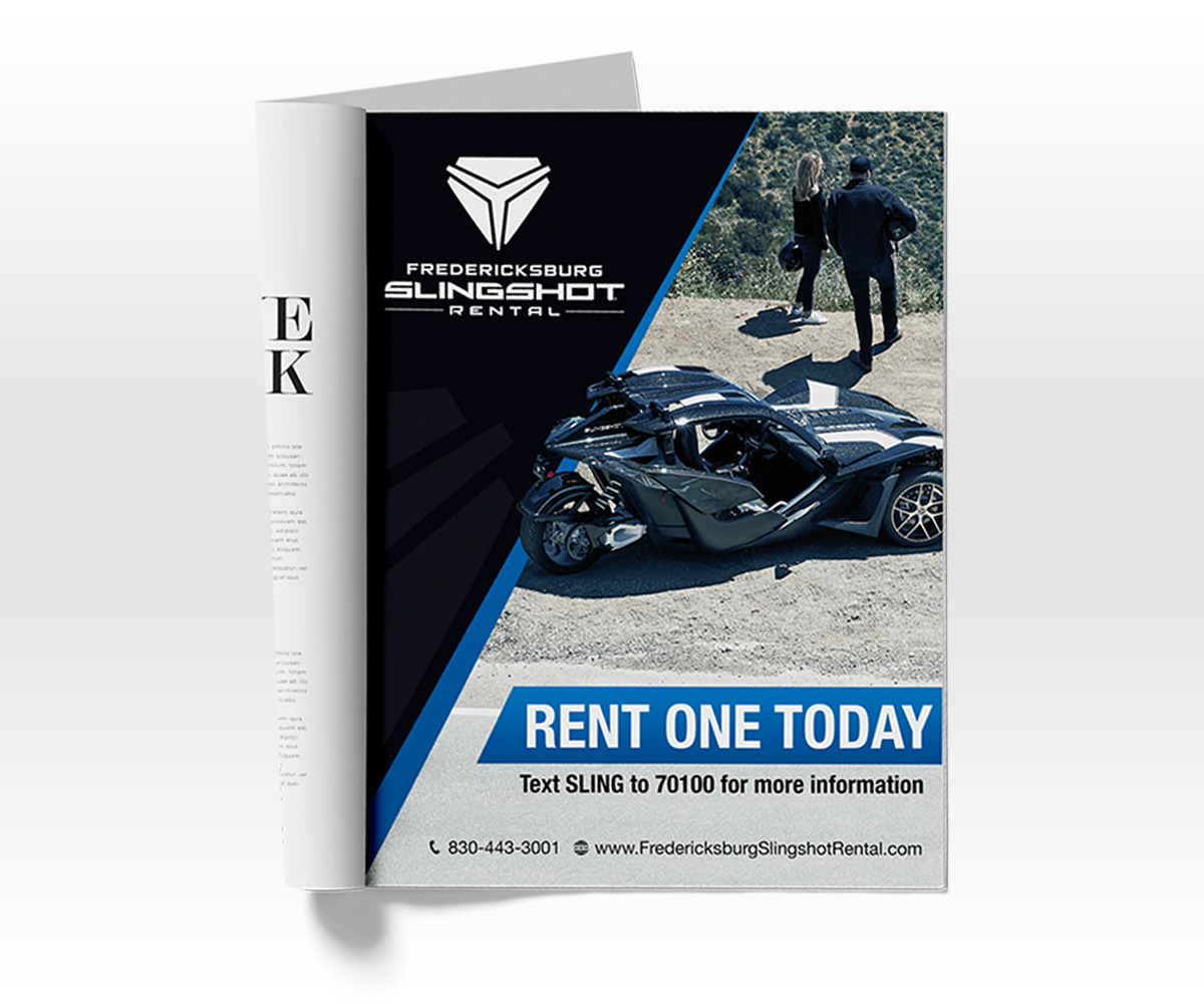 Magazine Design by Luniere Designs for Houston Slingshot Rental | Design #23336643